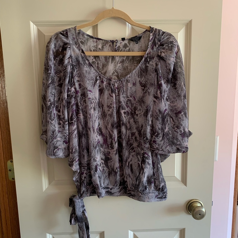 Guess Purple Print Blouse